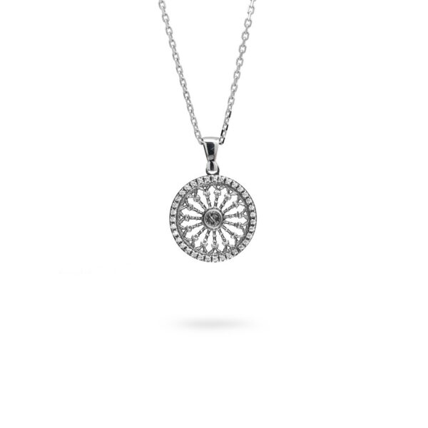 Collana Minimal Rosone Santa Maria Assunta Siena argento Ellius