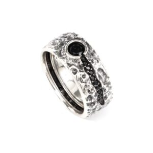 anello vulcano uomo argento