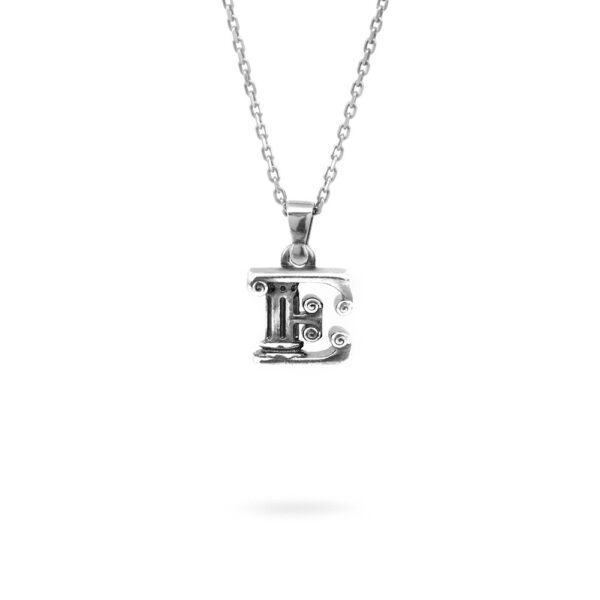 collana lettera E argento ellius gioielli