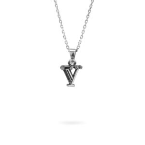 collana lettera V argento ellius gioielli