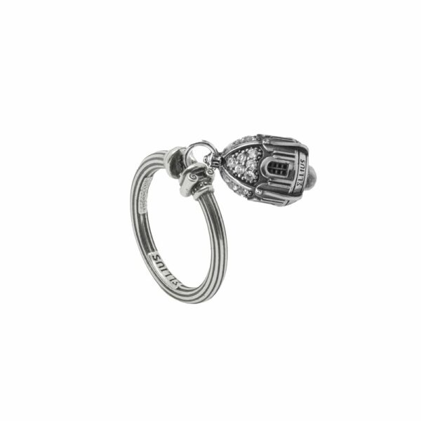 Anello Portafortuna Capri Pietre Bianche argento gioielli Ellius