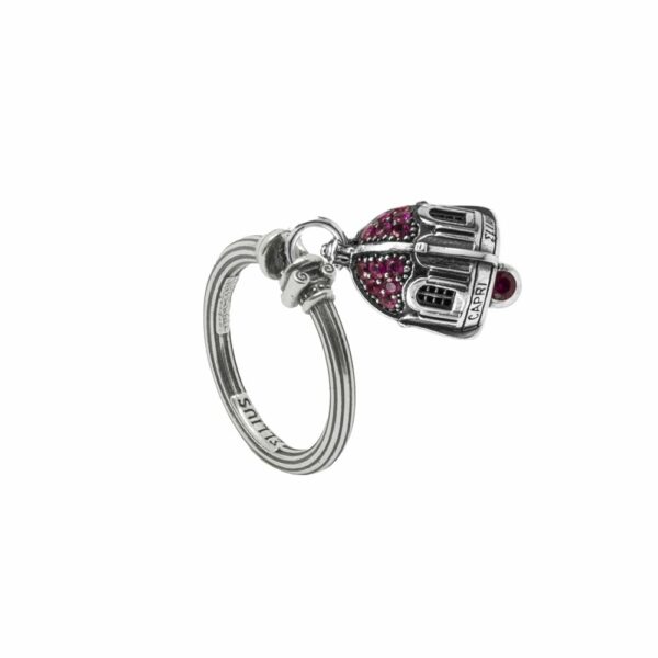 Anello Portafortuna Capri Pietre Fucsia argento gioielli Ellius