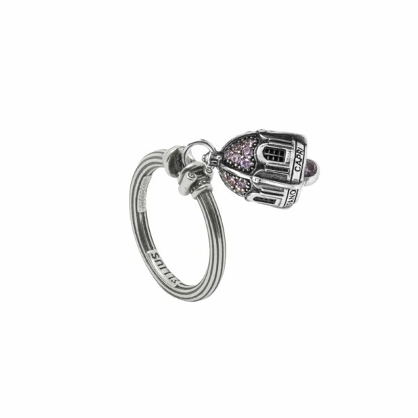 Anello Portafortuna Capri Pietre Viola argento gioielli Ellius