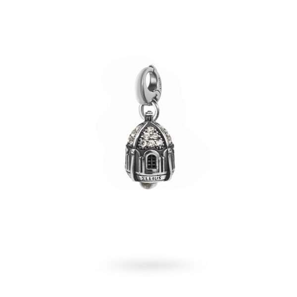Charm Portafortuna Capri Pietre Bianche moschettone gioielli argento Ellius