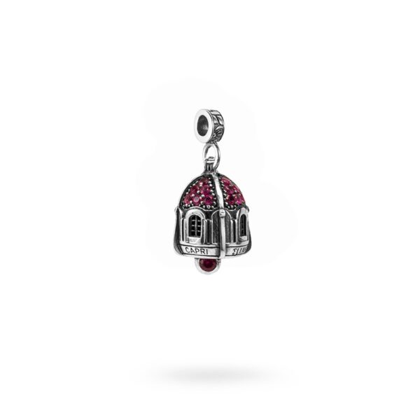 Charm Portafortuna Capri Pietre Fucsia maglina gioielli argento Ellius