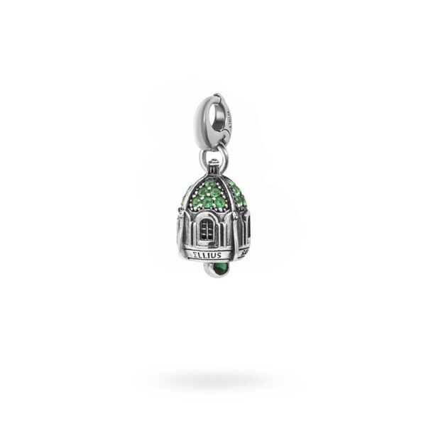 Charm Portafortuna Capri Pietre Verde moschettone gioielli argento Ellius