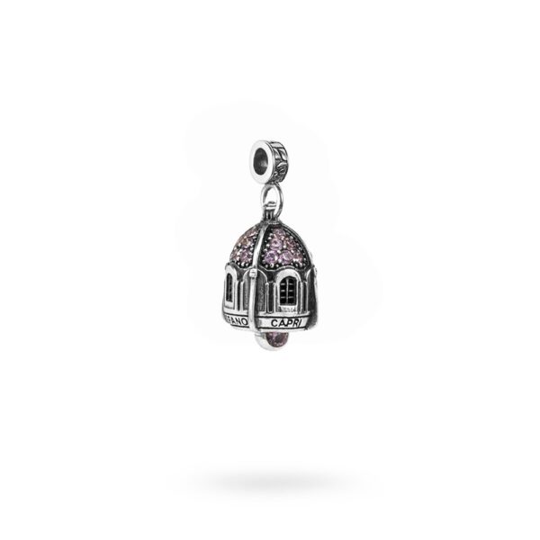 Charm Portafortuna Capri Pietre Viola maglina gioielli argento Ellius