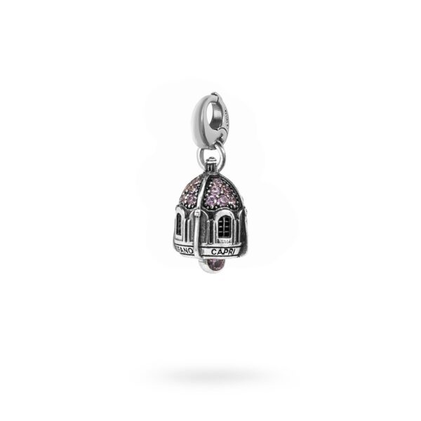Charm Portafortuna Capri Pietre Viola moschettone gioielli argento Ellius
