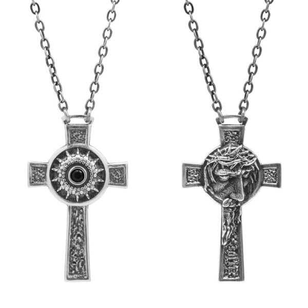 Collana Natività Croce Uomo gioielli argento Ellius Volto Gesu