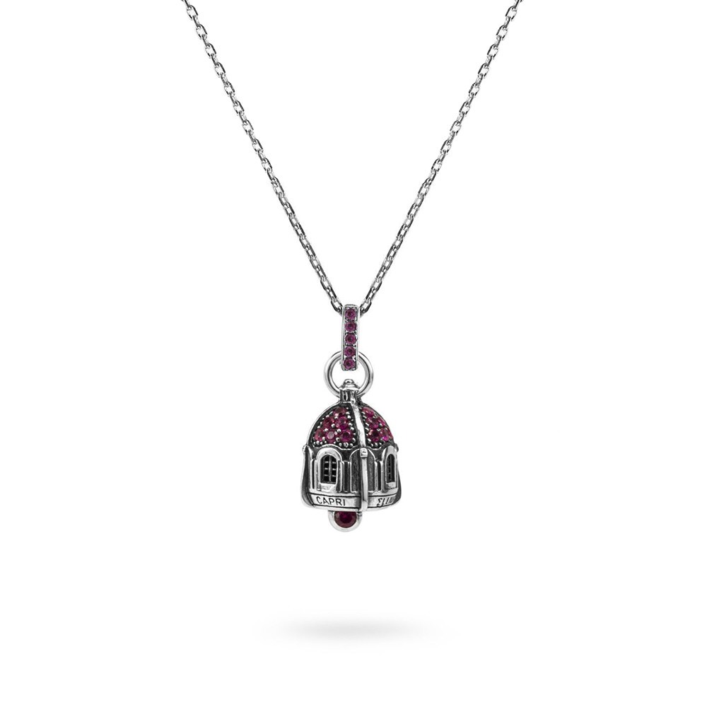 Collana Portafortuna Capri Fucsia donna Gioielli argento Ellius