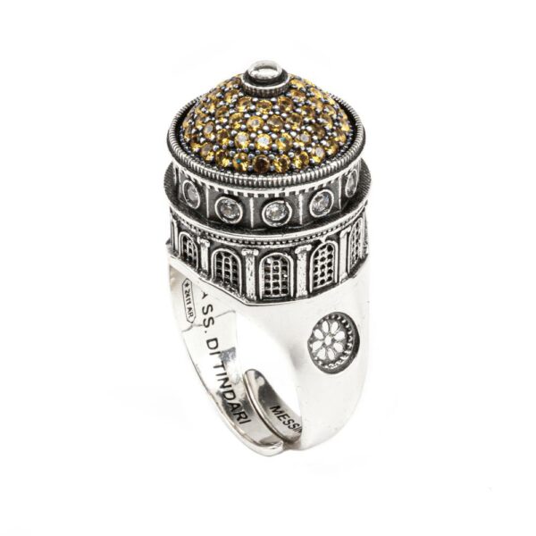 Anello Cupola Santuario Tindari Messina gioielli argento Ellius