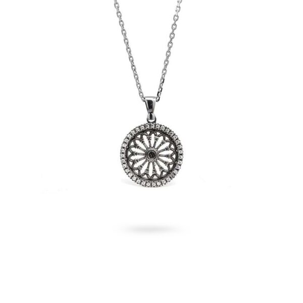 Collana Minimal Modena Rosone Duomo Santa Maria Assunta donna gioielli argento Ellius