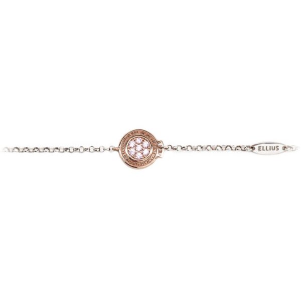 Bracciale bambina Natività rose pietre rosa gioielli argento Ellius fronte