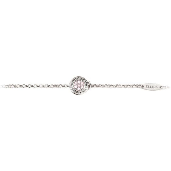 Bracciale neonata Natività rodio pietre rosa gioielli argento Ellius fronte