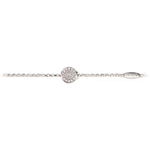Bracciale neonata Natività rodio pietre rosa gioielli argento Ellius retro