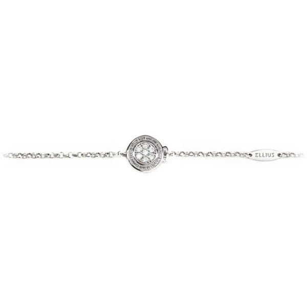 Bracciale neonato Natività rodio pietre bianche gioielli argento Ellius fronte