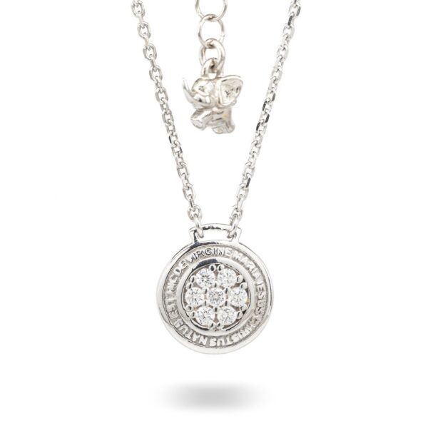 Collana Natività Bambina argento e pietre bianche gioielli Ellius