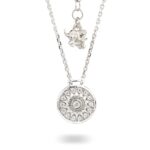 Collana Natività Bambina retro argento e pietre bianche gioielli Ellius