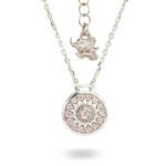 Collana Natività retro Bambina argento e pietre rosa gioielli Ellius