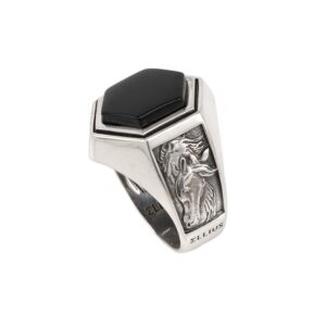 anello argento cavallo pietra cavaliere ellius gioiello