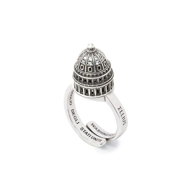 Anello Cupola Minimal campidoglio di Washington argento ellius