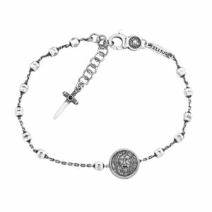 Bracciale Rosario Bocca della Verità Uomo gioielli argento Ellius