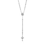 Collana Rosario Natività Stella e Croce pietre bianco gioiello argento Ellius