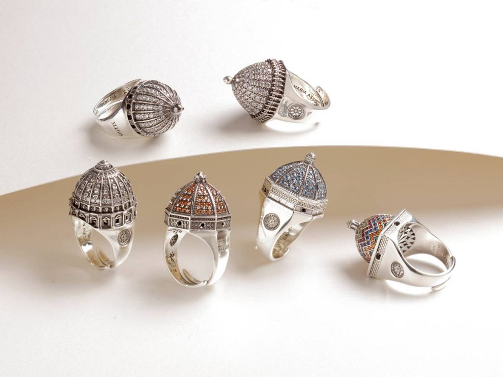 Silver Dome-inspired Cathedrals Rings