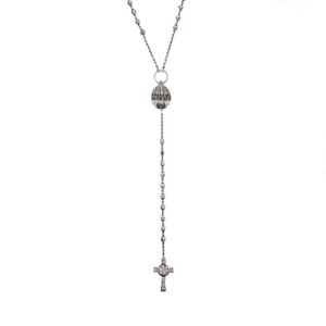 collana Rosario cappella san pietro roma e croce natività pietre bianco argento ellius