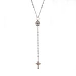 Collana Rosario Duomo di Firenze e Croce Natività pietre champagne argento ellius