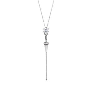 collana lancia del giostratore rodio pietre bianche donna argento ellius