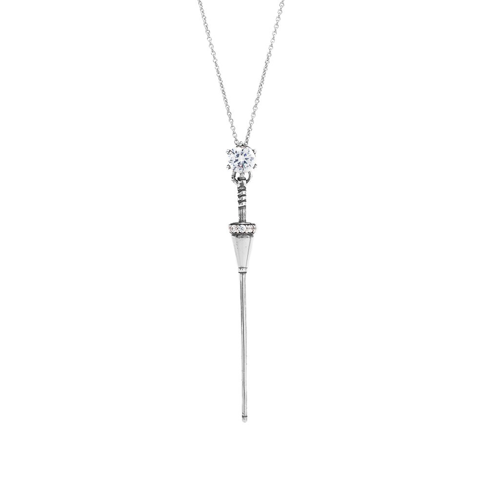 collana lancia del giostratore rodio pietre bianche donna argento ellius