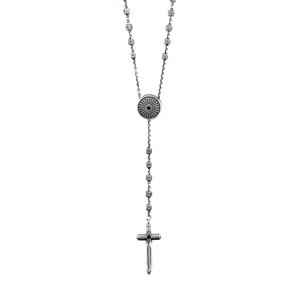 collana rosario scudo uomo argento ellius