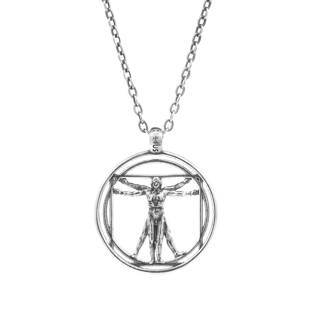 collana uomo vitruviano uomo gioielli argento ellius