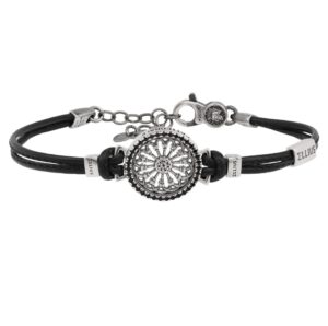 Bracciale Rosone Cattedrale Santa Maria Assunta Cremona argento pelle Ellius