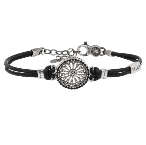 Bracciale Rosone Cattedrale Santa Maria Assunta Cremona argento pelle Ellius