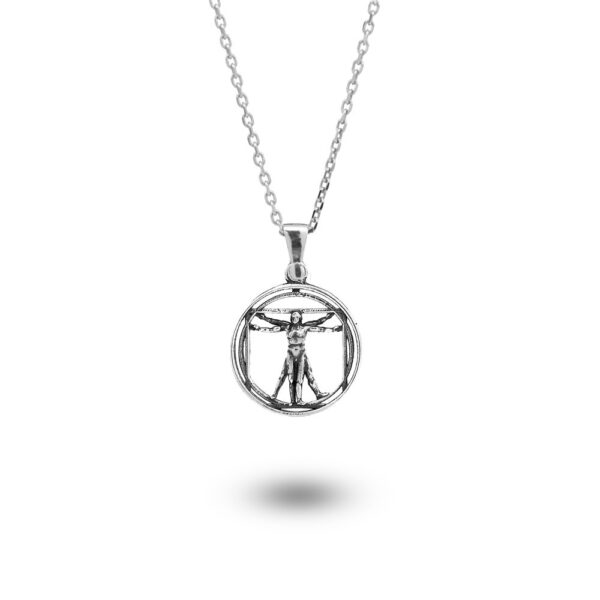 Collana Charm Uomo Vitruviano gioiello argento Ellius