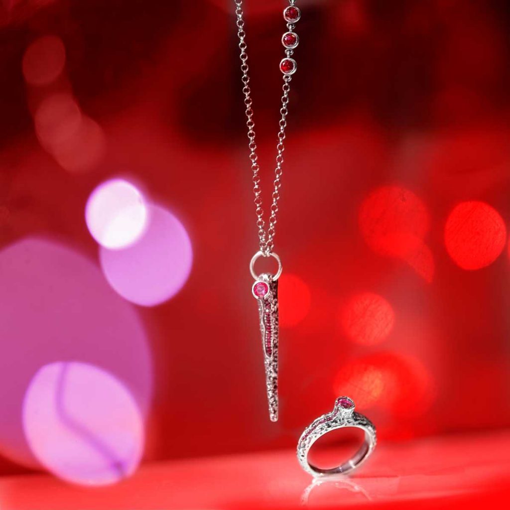 Women's Vulcan ring and necklace