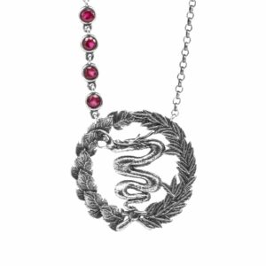 collana drago visconti pietre fucsia donna gioielli argento ellius
