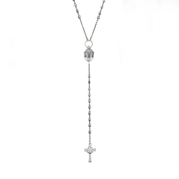 Collana Rosario Sant Agata Catania e croce Natività gioiello argento ellius
