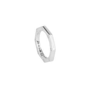 anello ottagono rodio liscio solaris donna gioielli argento ellius