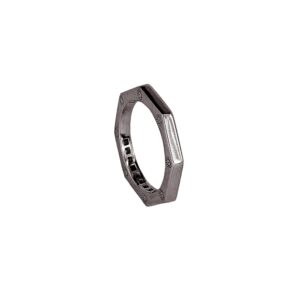 anello ottagono rutenio liscio solaris donna gioielli argento ellius