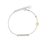 bracciale donna 1 raggio rodio pietre bianche solaris gioielli argento ellius