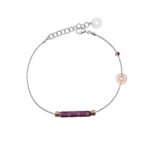 bracciale donna 1 raggio rodio pietre ruby solaris gioielli argento ellius