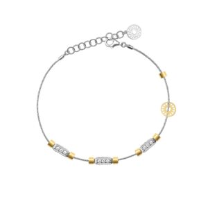 bracciale donna 3 raggi rodio pietre bianche solaris gioielli argento ellius