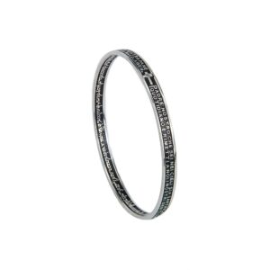 bracciale donna rigido rodio pietre bianche era gioielli argento ellius