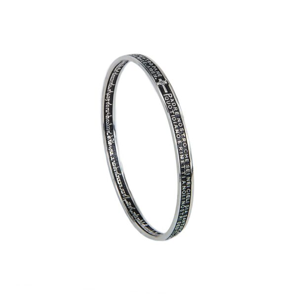 bracciale donna rigido rodio pietre bianche era gioielli argento ellius