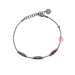 bracciale uomo 3 raggi rutenio pietre bianche ruby verde solaris gioielli argento ellius