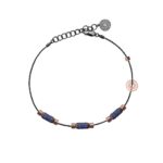 bracciale uomo 3 raggi rutenio pietre blu solaris gioielli argento ellius