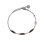 bracciale uomo 3 raggi rutenio pietre nere solaris gioielli argento ellius